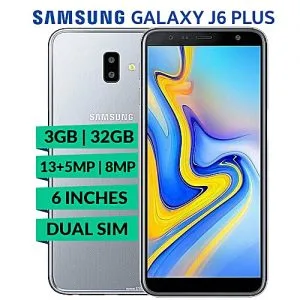 Samsung Galaxy J6 Plus - 6 Inch (32GB ROM + 3GB RAM), Dual Rear 13MP+5MP, 8MP Selfie, 8.1 Oreo Dual Sim, 4G Smartphone - Grey