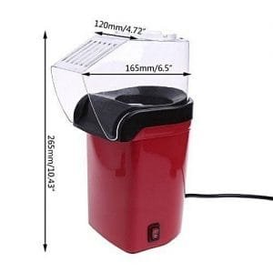 Generic Popcorn Machine, Popcorn Maker, Hot Air Popcorn Popper No Oil Needed, With Wide Mouth Design And Includes Measuring Cup And Removable Lid (RED)