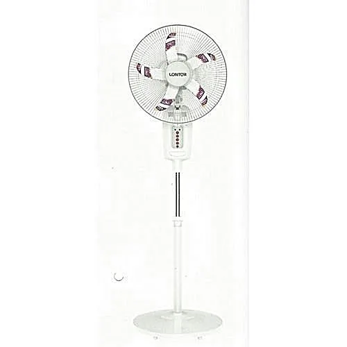 Lontor Lontor Rechargeable Standing Fan 16'' With Solar Port, USB Port And Remote