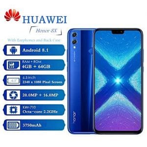 Huawei Huawei Honor 8X 6.5-Inch (4GB RAM, 64GB ROM) Android 8.1, Dual SIM, Fingerprint ID, 4G - Blue