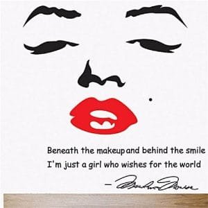Generic Fancyqube Marilyn Monroe Wall Decal Removable Art Home Decor Quote Face Red Lips Wall Sticker Large Nice Sticker 256516 Color-0