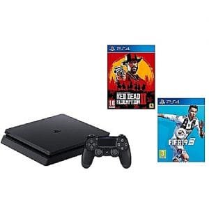 Sony PS4 500GB FIFA 19 Bundle + Red Dead Redemption 2Jet Black