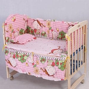 Allwin 100*58cm 5pcs/Set Promotion Cotton Baby Children Bedding Set -pink