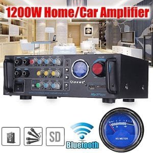 Generic 220V 1200W 2CH Bluetooth Stereo Home/Car Amplifier With VU Meter Support USB/SD
