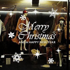 Generic Fancytoy Christmas Snow Window Sticker Removable Wall Stickers Removable Wall Decor White M-53 314922 Color-0