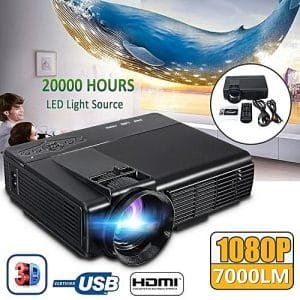 Generic 1080P HD 3000 Lumens HDMI USB Portable Home Theater Beamer Systems Media Player With US/UK/AU/EU Plug AV Cable