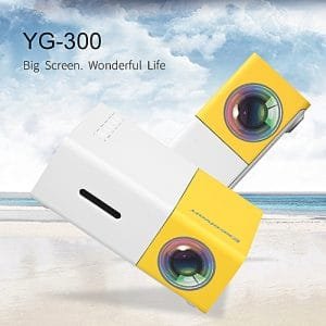 Excelvan Home Mini Projector Support 1080p - UK Plug - Yellow + White