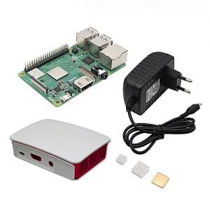 Raspberry Pi 4 In 1 Raspberry Pi 3 Model B+(Plus) + ABS Case + 5V 3A EU Plug Power Adapter + Heatsink Kit