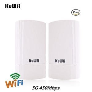 KuWFi 2-Pack 450Mbps Wireless Indoor&Outdoor PTP Wireless Bridge With LED Display