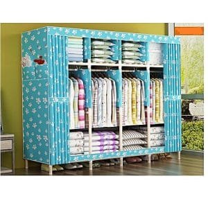 Generic Wooden Mobile Wardrobe (4 Columns Multi Compartments) L205cm, B45cm, H170cm