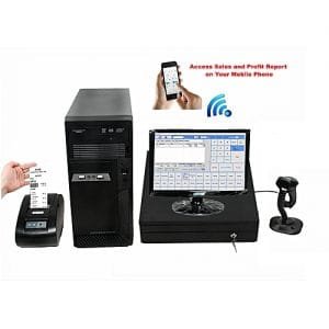 Hicom MONITOR + Desktop Computer + Cash Drawer + Receipt Printer (Auto Cut) + Barcode Scanner + POS Software + Mobile Report Alert