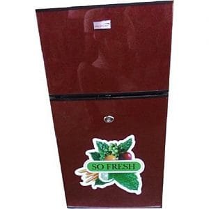 Freezeclime Double Door Table Size Refrigerator - FC138 - Red