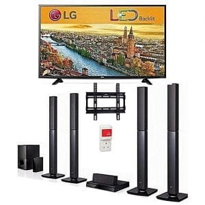 LG 32" FULL HD Digital LED TV & Bluetooth DVD Home Theatre With HDMI - LHD655B + Free Wall Mount & Surge