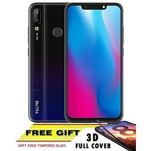 Tecno Camon 11 PRO (CF8) 6.2-Inch (6GB, 64GB ROM) Dual SIM 4G LTE Smartphone - Nebula Black + 3D Tempered Glass