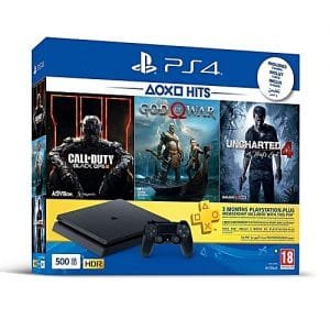 Sony PS4 500GB Slim + God Of War + Uncharted 4 + Black Ops 3