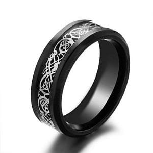 Fashion Men's Titanium Steel Domineering Dragons Ring