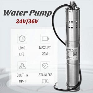 Generic DC 24V/36V 20M Lift Max Flow 2M3/H Sola Submersible Water Pump Build-in MPPT