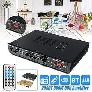 Generic 298B Bluetooth 2.0 Channel 2000W 220V AV Amp Speaker With Remote Control Support FM USB SD Card