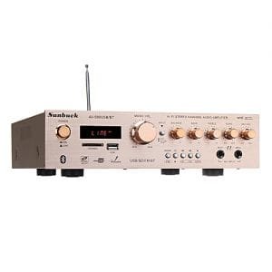 Generic 220V 820W 4 Ohm 5CH Bluetooth4.0 Stereo AV Surround Amplifier+Remote Control Gold