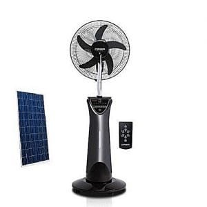 QASA 16" Rechargeable Mist Fan + 20Watts Solar Panel + USB PORT