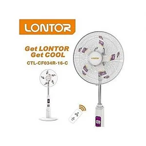 Lontor 16 Inch Rechargeable Standing Fan With USB Socket And Solar