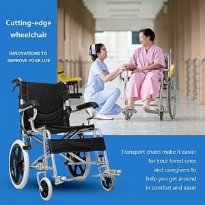 Generic Folding Medical Wheelchair 16 Inch Manual Mobility Aid Light Weight 4 Brakers