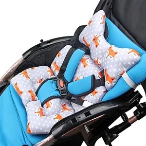 Generic Meeting Love Baby Stroller Thicken Cushion Printed Carriage Pram Cart Seat Pad Cover Mat
