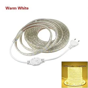 Generic EU Plug Waterproof Led Kitchen Lamp 220V Wardrobe Cabinet Light Closet Cupboard Lighting Bedroom Lamp 5M 10M 15M 20M 25M