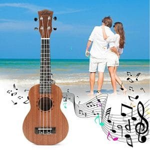 Generic Ukulele Sapele 15 Frets 4 Strings Beginners Guitar Musical Instrument 21 Inch