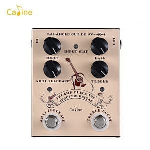Generic Caline Pre-amp DI Box For Acoustic Guitar Supports Bass Treble Control With ANTI FEEDBACK & TREBLE BOOST Footswitches