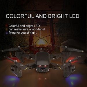 Generic DM IN107S 2.4G 4CH 2.0MP Dual HD Camera Wifi FPV Foldable Selfie Drone With Height Hold One-key Return Optical Flow RTF