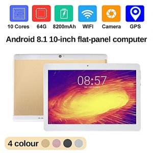 Generic NEW 10.1'' Tablet PC Android 8.0 Octa Core 64GB 10 Inch HD WIFI 2 SIM 3G Phablet-Gold