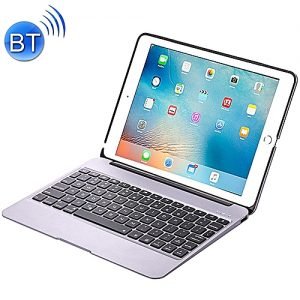 F06 For IPad Pro 9.7 Inch / IPad Air 2 Portable Foldable Aluminium Alloy Wireless Bluetooth Backlight Keyboard(Silver)