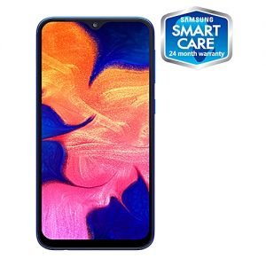 Samsung Galaxy A10 6.2-Inch (2GB RAM, 32GB ROM) Android 9.0 Pie, 13MP + 5MP 4G LTE Smartphone - Blue