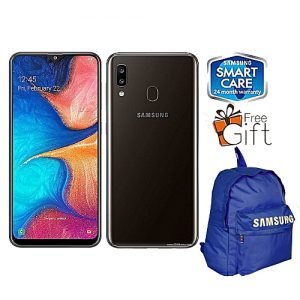 Samsung Galaxy A20 6.4-Inch (3GB,32GB ROM) Android 9.0, (13MP + 5MP)/8MP Dual SIM 4G Fingerprint + FREE SAMSUNG BACKPACK - Black