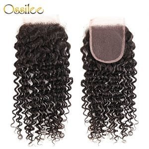 Fashion Deep Wave Closure Size 4"x4"Lace Closur Free Part 8A Brazilian Human Hair Deep Wave Free Part Top Front Lace Closure
