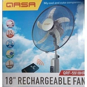 QASA RECHARGEABLE STANDING FAN WITH USB 18 INCHES
