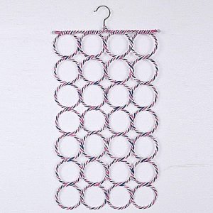 Generic Clothes Tie Belt Shawl Scarf Hanger Holder Closet Organizer Hook 9-28 Ring Holes