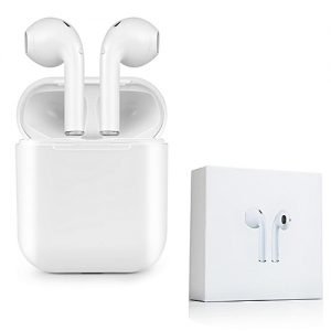 Generic Bluetooth Earphone Mini Double Ear Earbuds Wireless Headsets Air Pods With Mic For IPhone 8 7 Plus Android-White