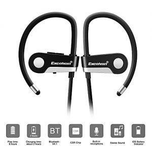 Excelvan C6 Wireless Bluetooth Stereo Earbuds Headset With Mic- Black
