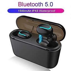 Generic HBQ-Q32 TWS Bluetooth 5.0 Binaural Stereo Wireless Bluetooth Earphone With Charging Box - Black
