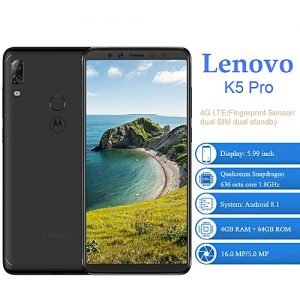 Lenovo K5 Pro - 4G - (4GB RAM + 64GB ROM) - Android 8.1 - Dual SIM - 4050mAh - Black
