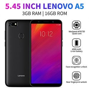Lenovo Lenovo A5 Global Version 4000mAh Fingerprint 5.45 Inch 3GB RAM 16GB ROM MT6739 Quad Core 4G Smartphone