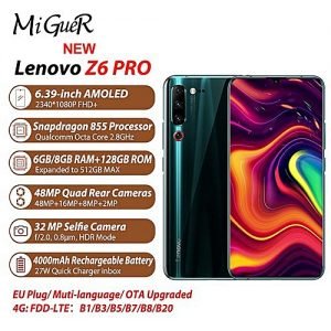 Lenovo Lenovo Z6 Pro - 6.39 " - 128GB 6GB - Android P ZUI 11 4G 4 Cameras 4000 MAh Face ID - BLACK