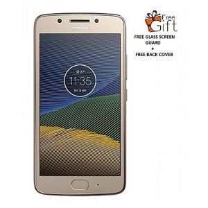 Motorola G5 - 5.0" (16GB, 3GB) Dual Sim 4G (13MP+5MP) + FREE GLASS SCREEN GUARD + FREE BACK COVER