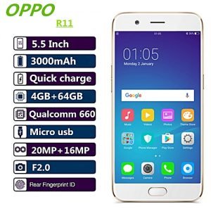OPPO R11 5.5Inch 4GB+64GB F2.0 16MP+20MP 3000mAh 2.2GHz Qualcomm 660 Octa-core Rose Gold