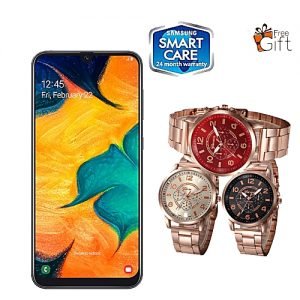 Samsung Galaxy A30 6.4-Inch (4GB RAM, 64GB ROM) Android 9.0 Pie, (16MP + 5MP) + 16MP 4G LTE PLUS FREE WRISTWATCH - Black