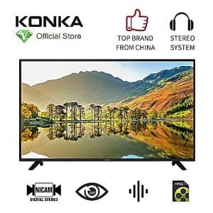 Konka 43 Inch Digital LED TV - HDMI(3) - USB(2) - Black