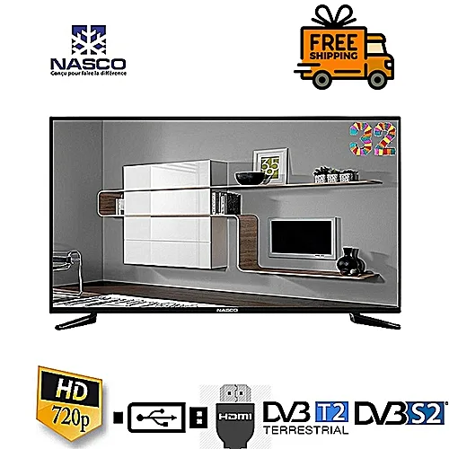 NASCO 32" Digital LED Satellite TV With Built-In Voltage Regulator