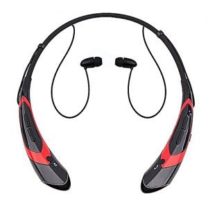 Generic LINCOLN DIGITAL Bluetooth Headphones Bluetooth Headsets Wireless Hand-free Neckband Earbuds For Sport/running/exercise Lightweight Sweat-proof Noise Cancelling Earbud For Cell Phones(Black Red)